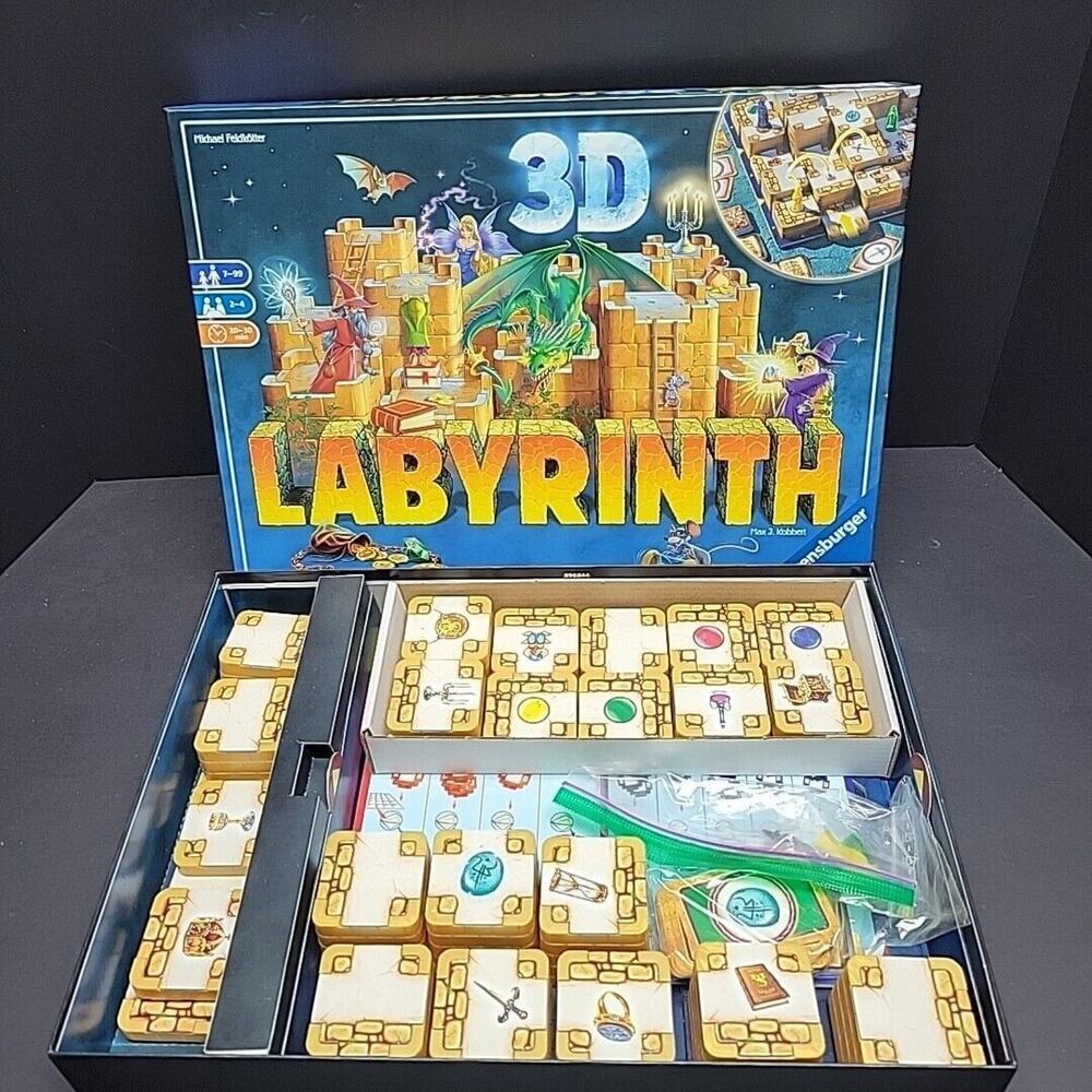 Ravensburger 3D Labyrinth Board Game Complete VG Condition Treasure Wizards Fun